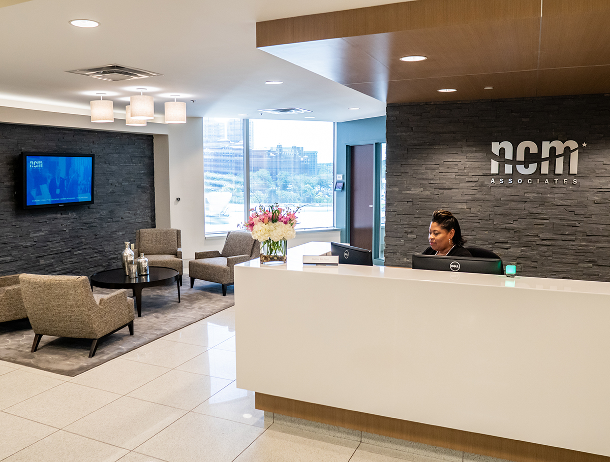 a view of the front desk in the NCM lobby.